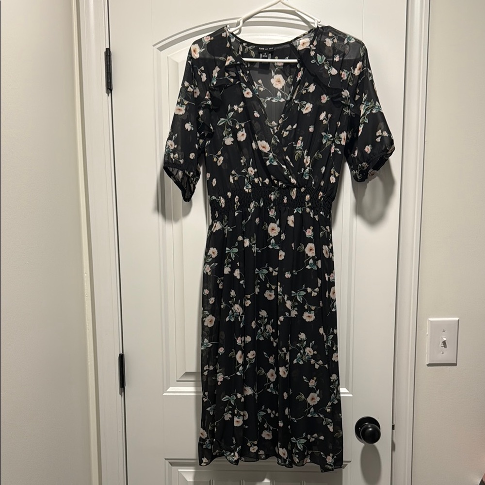 Floral Black Dress